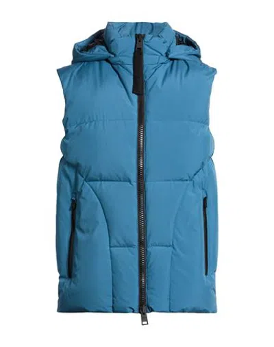 Herno Man Vest Deep Teal Size 38 Polyester, Ptfe - Polytetrafluoroethylene, Gore-tex In Blue