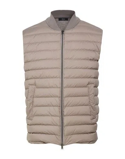 Herno Man Vest Grey Size 40 Polyamide, Virgin Wool, Silk, Polyurethane In Gray