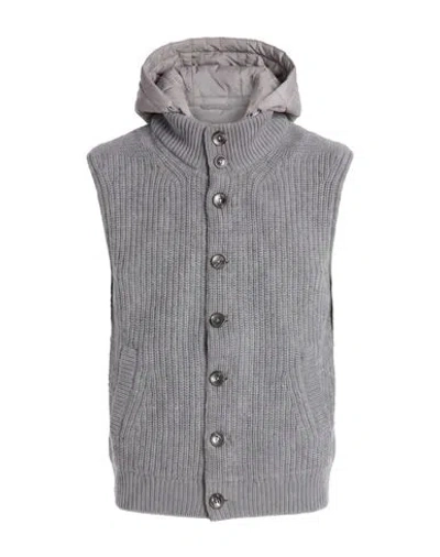Herno Man Vest Grey Size 40 Wool, Polyamide In Gray