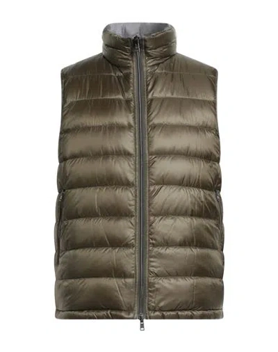 Herno Man Vest Khaki Size 44 Polyamide In Brown