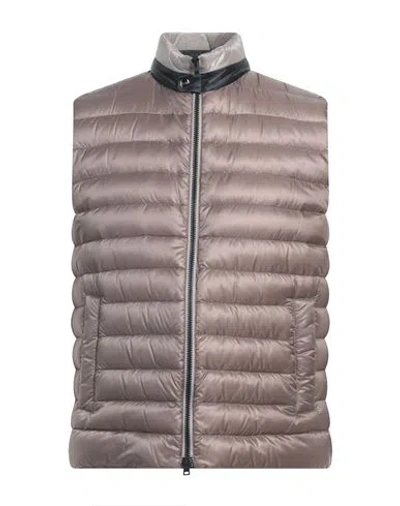 Herno Man Vest Light Brown Size 40 Polyamide