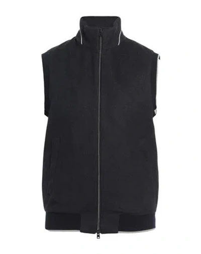 Herno Man Vest Midnight Blue Size 38 Silk, Cashmere, Acrylic, Wool, Polyamide