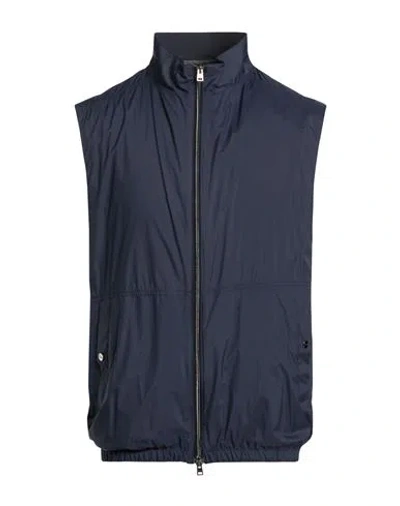 Herno Man Vest Navy Size 46 Polyamide, Polyurethane In Blue