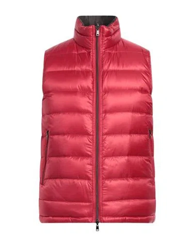 Herno Man Vest Red Size 38 Polyamide