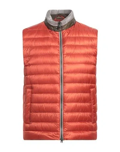 Herno Man Vest Rust Size 40 Polyamide