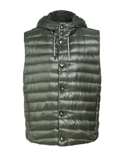 Herno Man Vest Sage Green Size 38 Polyamide