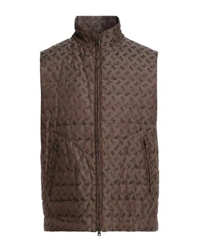 Herno Man Vest Taupe Size 42 Polyester, Cotton In Gray