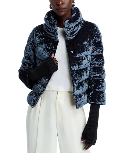 Herno Marbled Velvet Knit Sleeve Jacket In Jade
