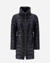Herno Maria Long Down Jacket In Black Nylon In Black