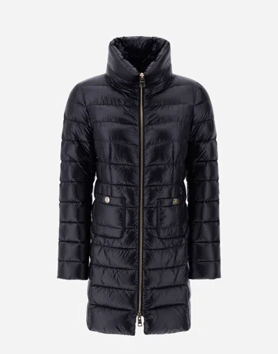 Herno Maria Long Down Jacket In Black Nylon