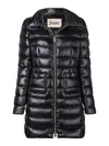 Herno Womans Maria Black Quilted Nylon Long Down Jacket In Black
