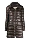 Herno Women Maria Midi Down Jacket In Brown