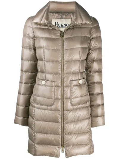 Herno Amelia Midi Down Jacket In Gray