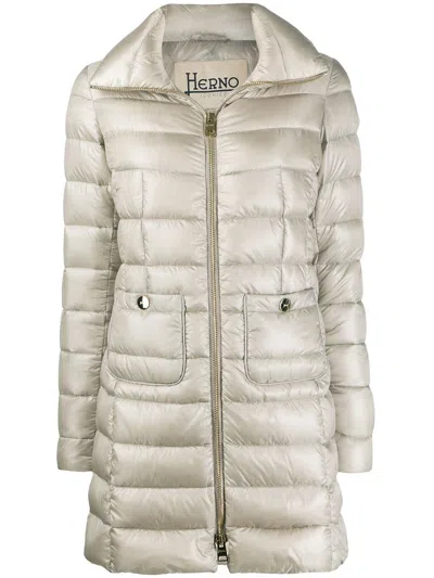 Herno Maria Midi Down Jacket In Grey | ModeSens