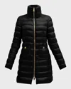 Herno Womans Maria Black Quilted Nylon Long Down Jacket In Black