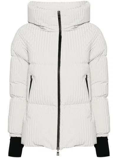 Herno Matelassé-effect Jumper Jacket In Grey