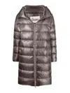 Herno Long Puff Coat In Gris