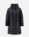 Herno Long Jacket In Satin And Lady Alternative Fur In Black