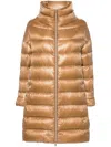 Herno Matilde Nylon Ultralight Mid Down Jacket In Braun