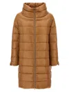 Herno Matilde Nylon Ultralight Mid Down Jacket In Brown