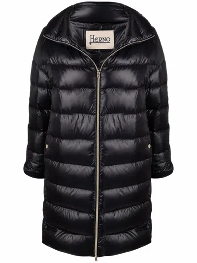 Herno Matilde Midi Down Jacket In Black