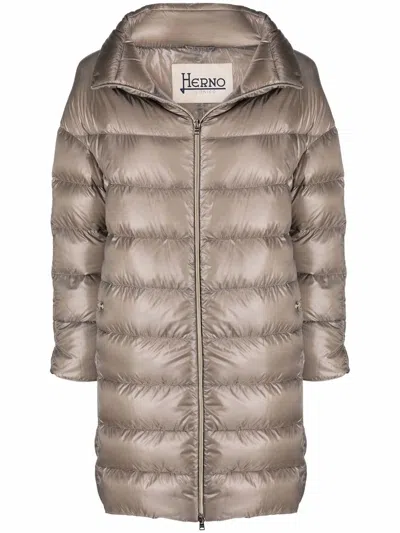 Herno Matilde Midi Down Jacket In Gray