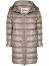 Herno Down-feather Mid-length Coat In Gray
