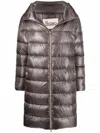 Herno Matilde Long Down Jacket High Collar In Multi