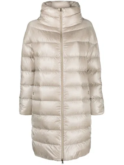 Herno Matilde Midi Down Jacket In Neutral
