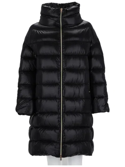 Herno Matilde Mid-length Quilted Polyamide Down Jacket In Black
