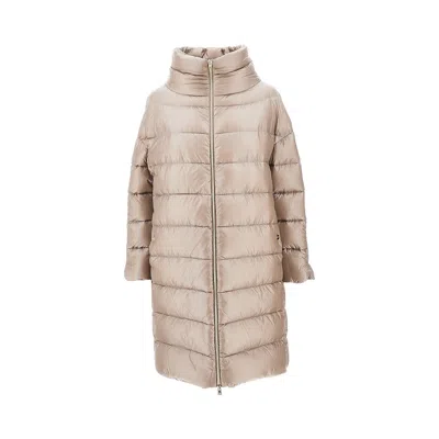 Herno Women Matilde Midi Down Jacket In Neutral