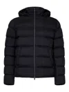 Herno Quilted Hooded Down Jacket With Side Pockets In Black