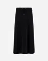 Herno Drawstring-waist Satin Midi Skirt In Black