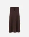 Herno Skirt In Matt Crepe Satin In Brown