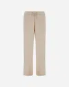 Herno Pants With Elasticized Waist Trousers Beige In Neutral