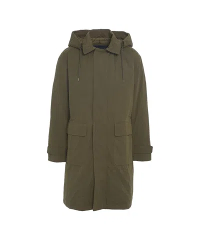 Herno Matte-finish Parka With Adjustable Hood In Green