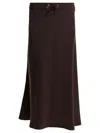 Herno Matte Satin Midi Skirt Skirts Brown In Brown