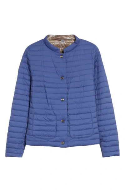 Herno Matte To Shiny Reversible Down Puffer Jacket In Blue
