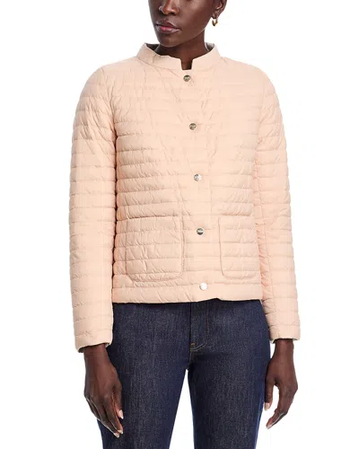Herno Matte To Shiny Reversible Puffer Coat In Rose Pink/champagne