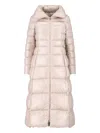 Herno Maxi Belted Down Jacket In Pink
