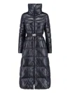 Herno Maxi Puffer Jacket With Belt And High Collar In Black