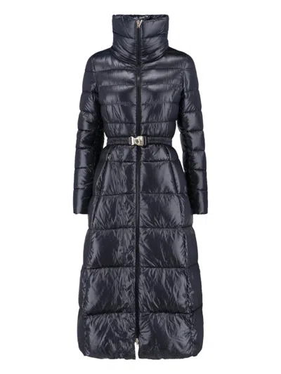 HERNO HERNO MAXI PUFFER JACKET WITH BELT AND HIGH COLLAR