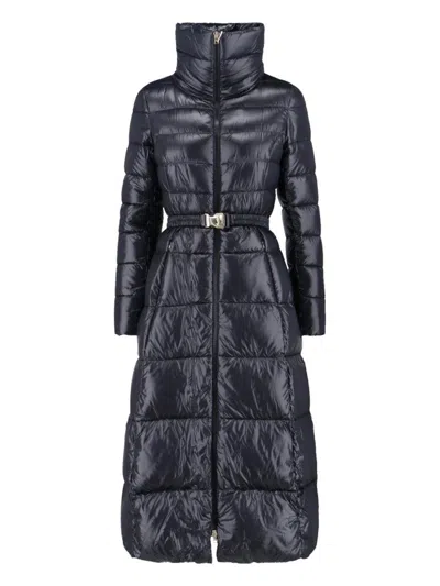 HERNO MAXI PUFFER JACKET WITH BELT AND HIGH COLLAR