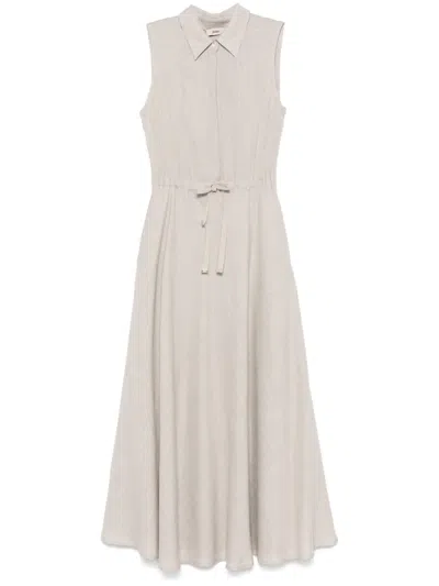 Herno Maxi Shirt Dress In Beige