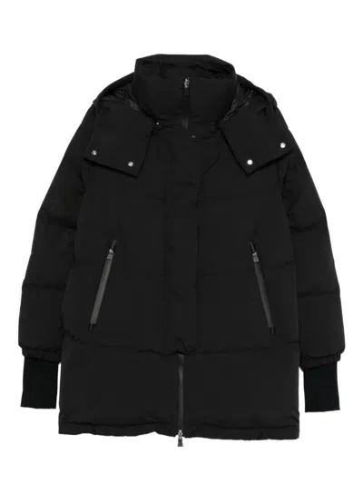 Herno Lightweight Black Puffer Jacket With High Collar