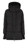 Herno Women Medium 2-layer Hooded Down Jacket In Black