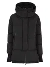 Herno Women Medium 2-layer Hooded Down Jacket In Black