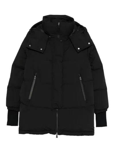 Herno Lightweight Black Puffer Jacket With High Collar