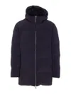 Herno New Impact Long Down Jacket With Hood In Blue