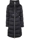 Herno Down Coat With Adjustable Waist And Silhouette In Black